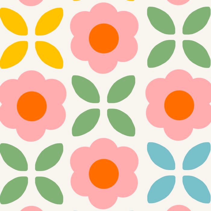 Retro Flower Pattern - rainbow Coffee Mug Gallery Image 2