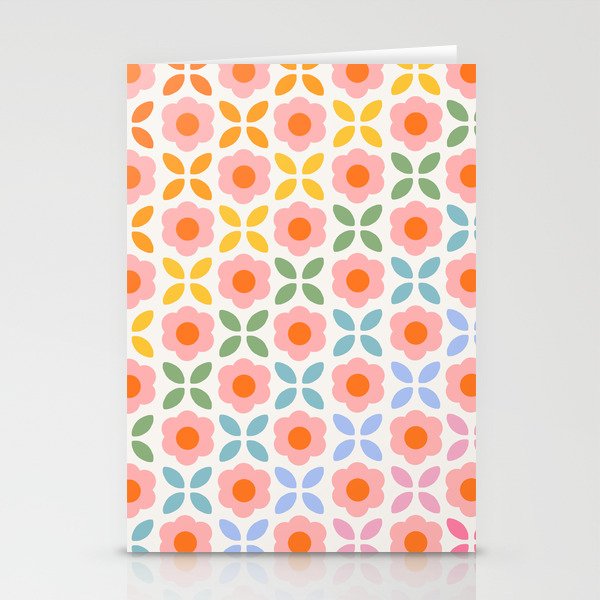 Retro Flower Pattern - rainbow Stationery Card Gallery Image 2