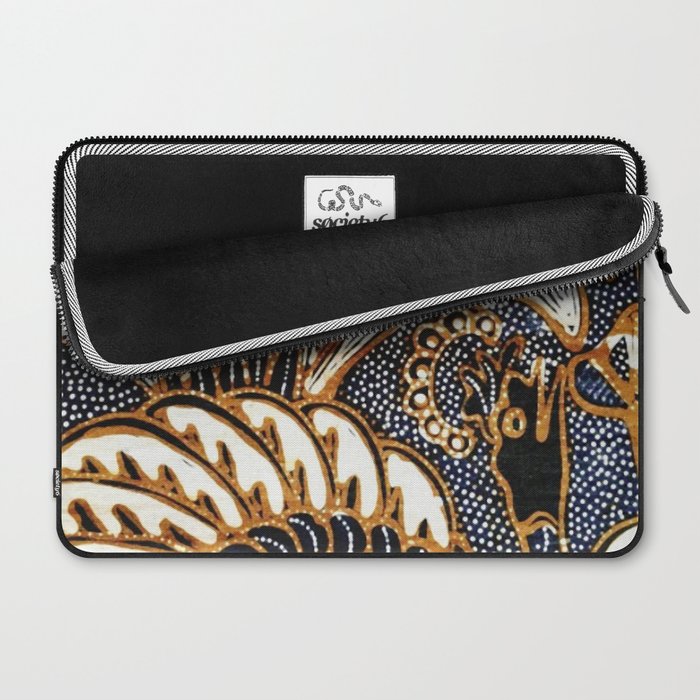 Vintage Indonesian Batik Peacock Print Laptop Sleeve Gallery Image 2