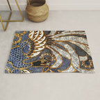 Vintage Indonesian Batik Peacock Print Rug Gallery Image 1