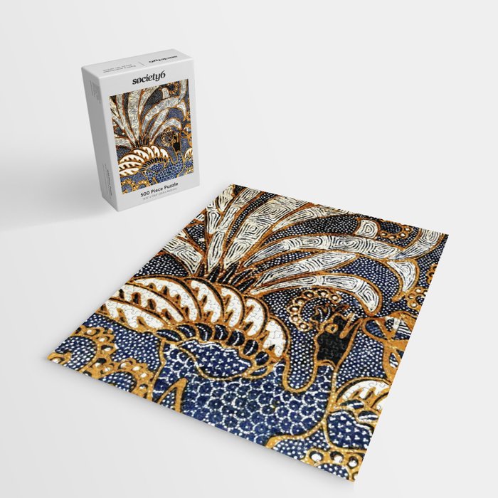Vintage Indonesian Batik Peacock Print Jigsaw Puzzle Gallery Image 2