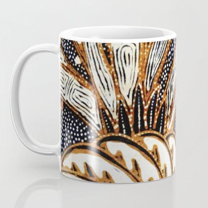 Vintage Indonesian Batik Peacock Print Coffee Mug Gallery Image 3
