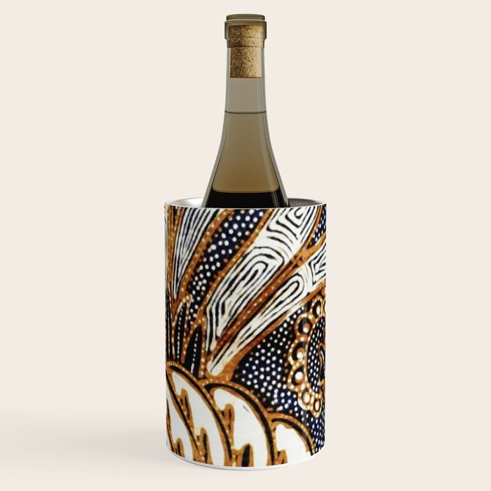 Vintage Indonesian Batik Peacock Print Wine Chiller Gallery Image 1
