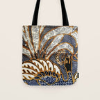 Vintage Indonesian Batik Peacock Print Tote Bag Gallery Image 1