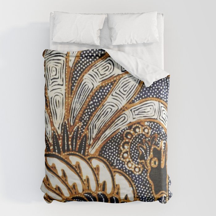 Vintage Indonesian Batik Peacock Print Duvet Cover Gallery Image 6