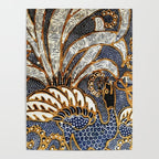Vintage Indonesian Batik Peacock Print Poster Gallery Image 4