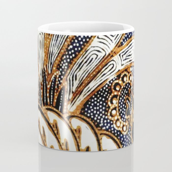 Vintage Indonesian Batik Peacock Print Coffee Mug Gallery Image 4