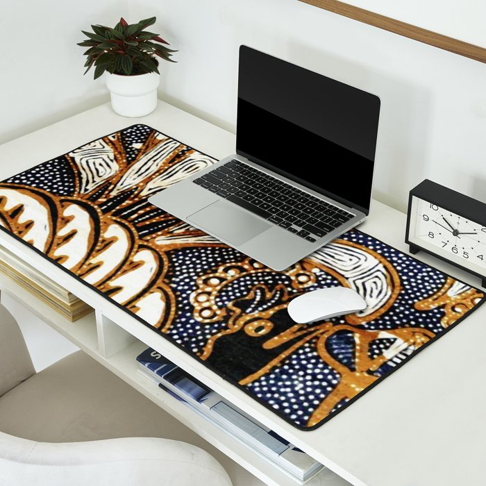 Vintage Indonesian Batik Peacock Print Desk Mat Gallery Image 2