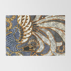 Vintage Indonesian Batik Peacock Print Rug Gallery Image 2