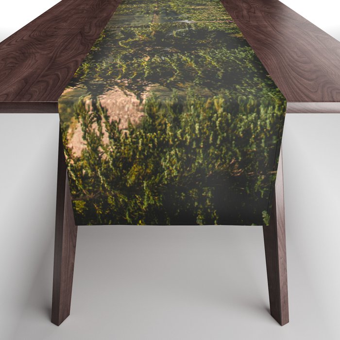Mount Rainier Wildflower Adventure VI - Pacific Northwest Mountain Forest Wanderlust Table Runner Gallery Image 1