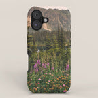 Mount Rainier Wildflower Adventure VI - Pacific Northwest Mountain Forest Wanderlust iPhone Case Gallery Image 1