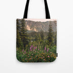 Mount Rainier Wildflower Adventure VI - Pacific Northwest Mountain Forest Wanderlust Tote Bag Gallery Image 1