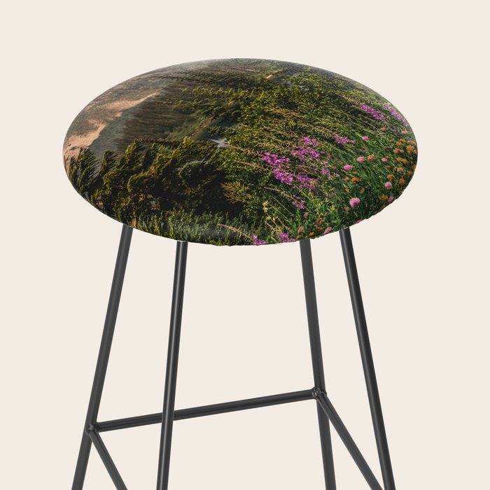 Mount Rainier Wildflower Adventure VI - Pacific Northwest Mountain Forest Wanderlust Stool Gallery Image 2