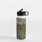 Mount Rainier Wildflower Adventure VI - Pacific Northwest Mountain Forest Wanderlust Water Bottle Gallery Image 1