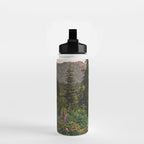 Mount Rainier Wildflower Adventure VI - Pacific Northwest Mountain Forest Wanderlust Water Bottle Gallery Image 2