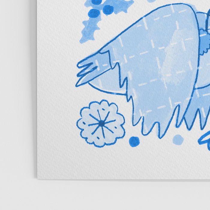 Winter Forest Woodland Animals in Blue Poster Gallery Image 3
