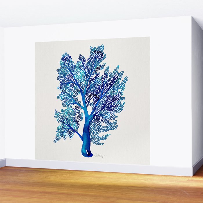 Sea Fan Coral - Blue OmbrÃ© Wall Mural Gallery Image 2