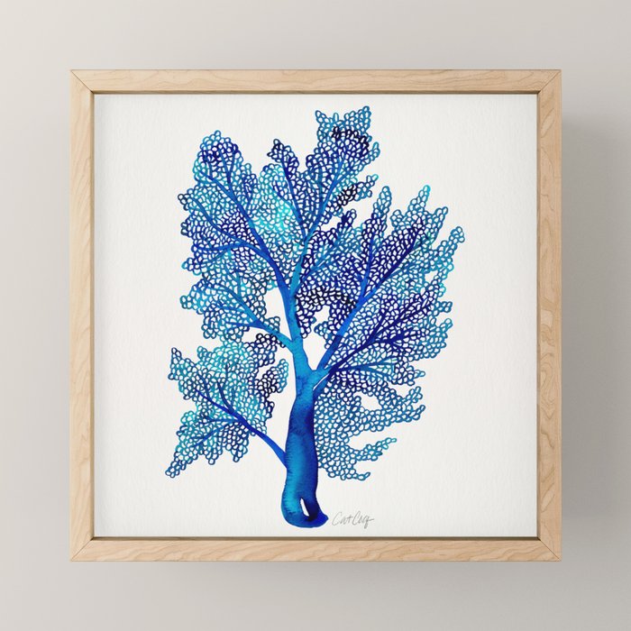 Sea Fan Coral - Blue OmbrÃ© Mini Art Print Gallery Image 1