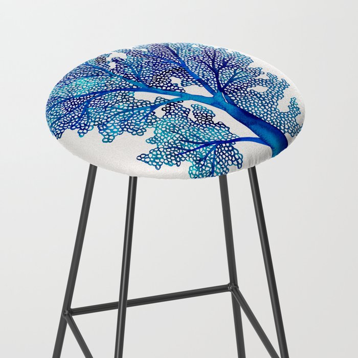 Sea Fan Coral - Blue OmbrÃ© Stool Gallery Image 2