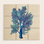 Sea Fan Coral - Blue OmbrÃ© Wood Wall Art Gallery Image 1