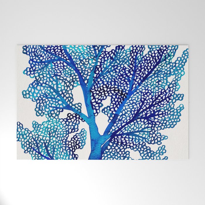 Sea Fan Coral - Blue OmbrÃ© Welcome Mat Gallery Image 1