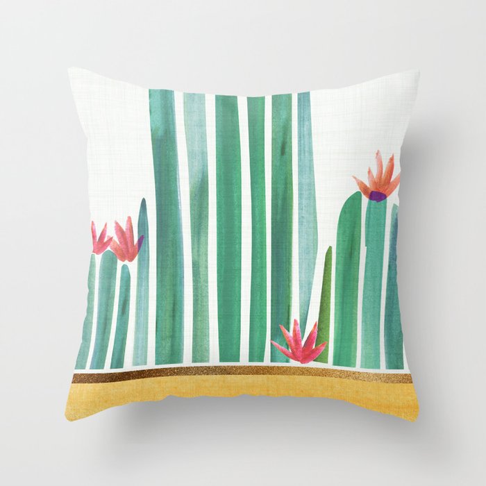 Tiny Cactus Blossoms Collage Throw Pillow Gallery Image 6