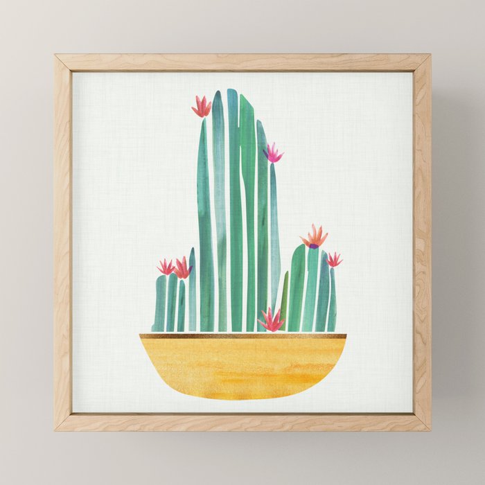 Tiny Cactus Blossoms Collage Mini Art Print Gallery Image 1
