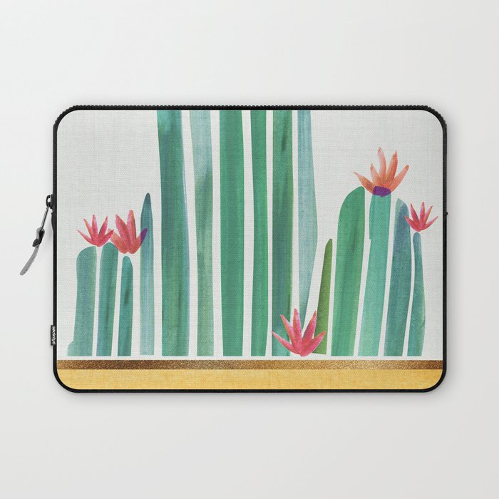 Tiny Cactus Blossoms Collage Laptop Sleeve Gallery Image 1