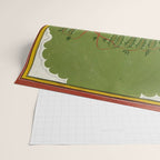 A female attendant is standing in tribhanga pose under a tree. A small child vies for her attention. Wrapping Paper Gallery Image 2