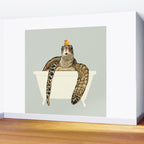 Sea Turtle in Bathtub #green Wall Mural Gallery Image 2