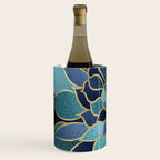 Festive, Floral Prints, Navy Blue, Teal and Gold Wine Chiller Gallery Image 2