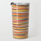 Bright Colorful Lines - Classic Abstract Minimal Retro Summer Style Stripes Travel Mug Gallery Image 3