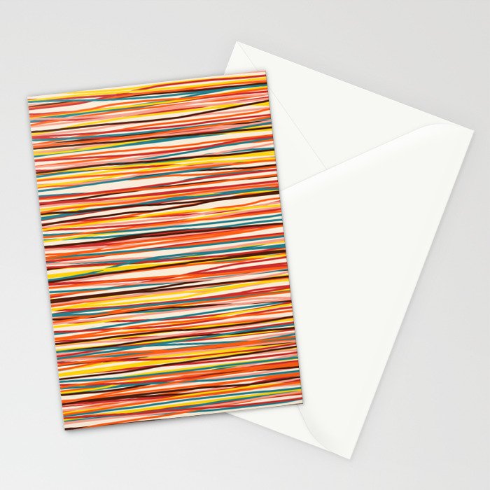 Bright Colorful Lines - Classic Abstract Minimal Retro Summer Style Stripes Stationery Card Gallery Image 2