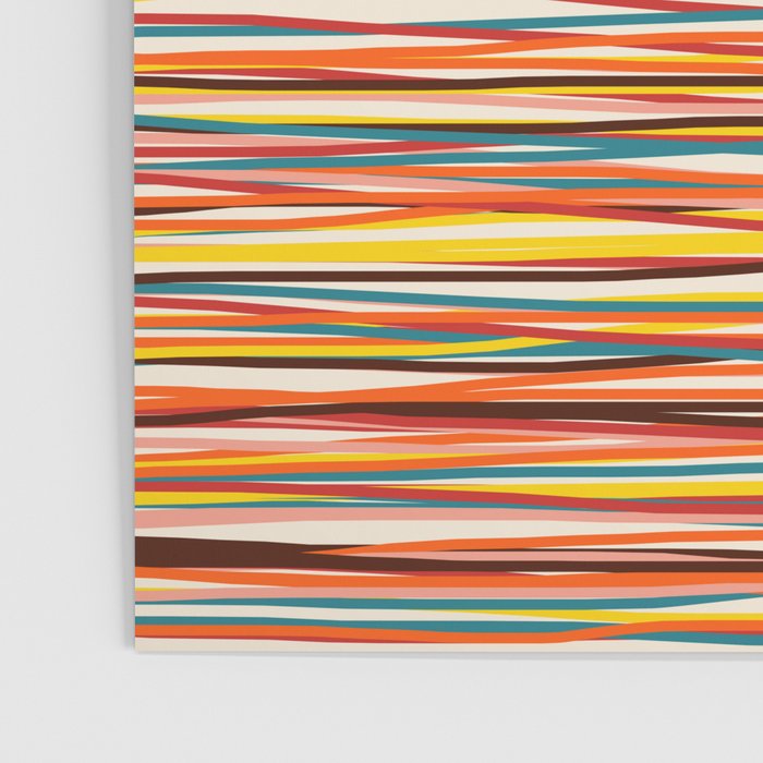 Bright Colorful Lines - Classic Abstract Minimal Retro Summer Style Stripes Poster Gallery Image 3