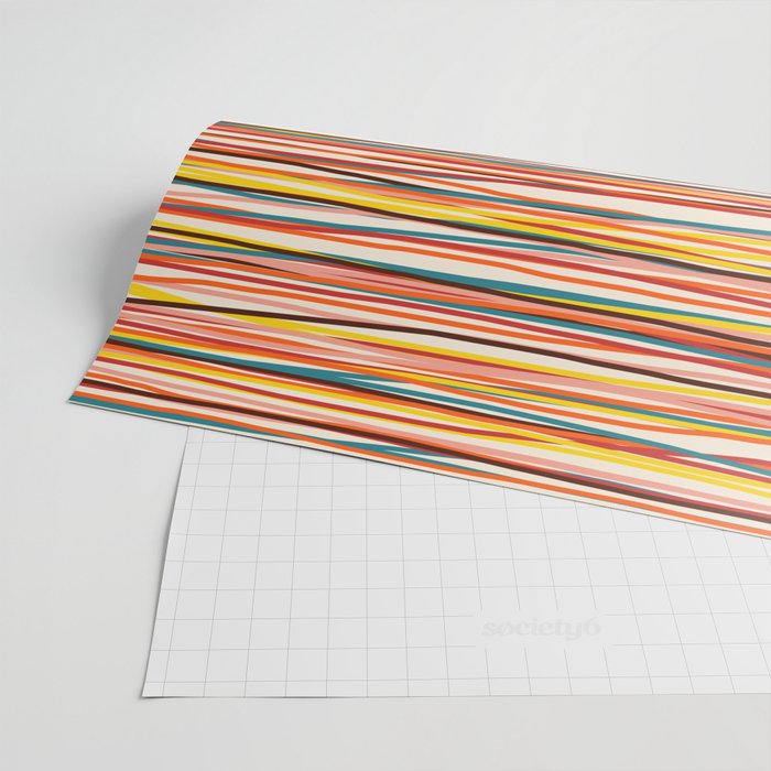 Bright Colorful Lines - Classic Abstract Minimal Retro Summer Style Stripes Wrapping Paper Gallery Image 2