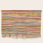 Bright Colorful Lines - Classic Abstract Minimal Retro Summer Style Stripes Wall Hanging Gallery Image 1