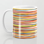 Bright Colorful Lines - Classic Abstract Minimal Retro Summer Style Stripes Coffee Mug Gallery Image 3