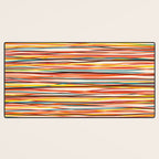 Bright Colorful Lines - Classic Abstract Minimal Retro Summer Style Stripes Desk Mat Gallery Image 3