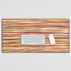 Bright Colorful Lines - Classic Abstract Minimal Retro Summer Style Stripes Desk Mat Gallery Image 1