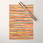 Bright Colorful Lines - Classic Abstract Minimal Retro Summer Style Stripes Wrapping Paper Gallery Image 1