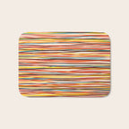Bright Colorful Lines - Classic Abstract Minimal Retro Summer Style Stripes Bath Mat Gallery Image 1