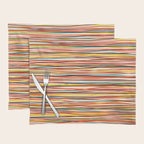 Bright Colorful Lines - Classic Abstract Minimal Retro Summer Style Stripes Placemat Gallery Image 1