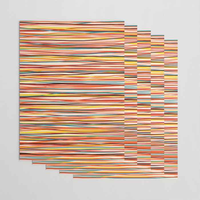 Bright Colorful Lines - Classic Abstract Minimal Retro Summer Style Stripes Wrapping Paper Gallery Image 3