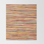 Bright Colorful Lines - Classic Abstract Minimal Retro Summer Style Stripes Throw Blanket Gallery Image 2