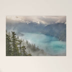 Morning sunshine over the clear mountain blue lake Welcome Mat Gallery Image 1