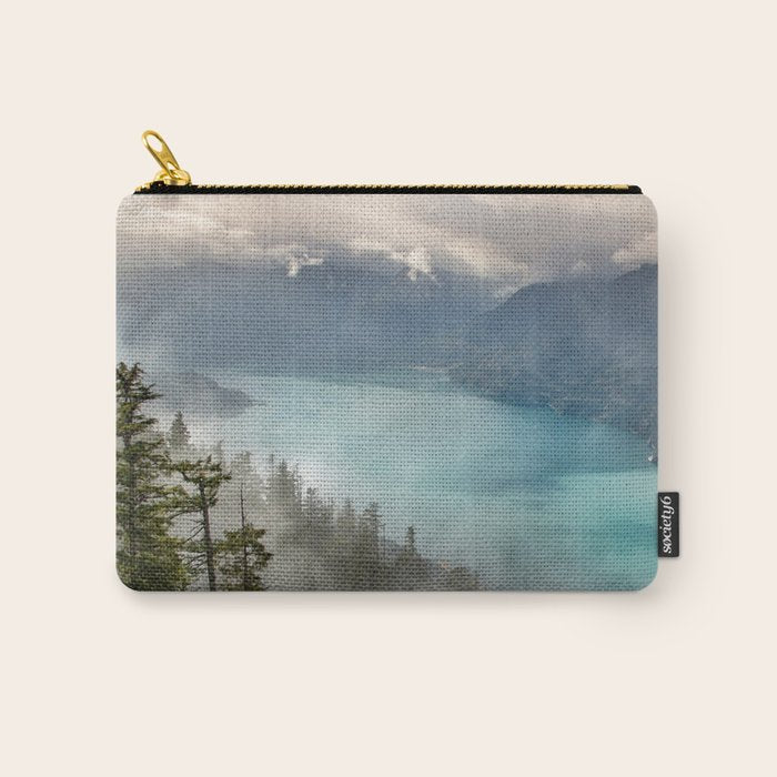 Morning sunshine over the clear mountain blue lake Carry All Pouch Gallery Image 1