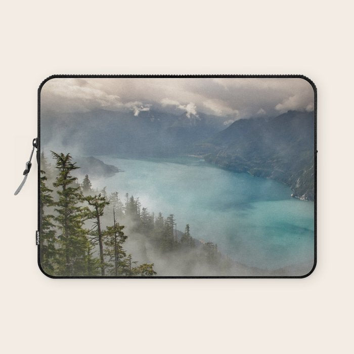 Morning sunshine over the clear mountain blue lake Laptop Sleeve Gallery Image 1