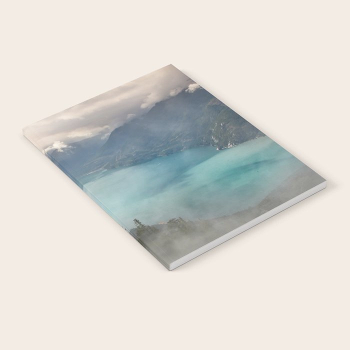 Morning sunshine over the clear mountain blue lake Notebook Gallery Image 1