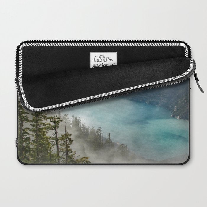 Morning sunshine over the clear mountain blue lake Laptop Sleeve Gallery Image 2