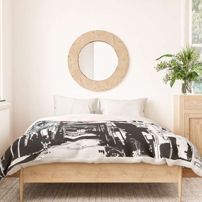 Tokyo street sunrise Duvet Cover Gallery Image 3